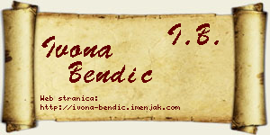 Ivona Bendić vizit kartica